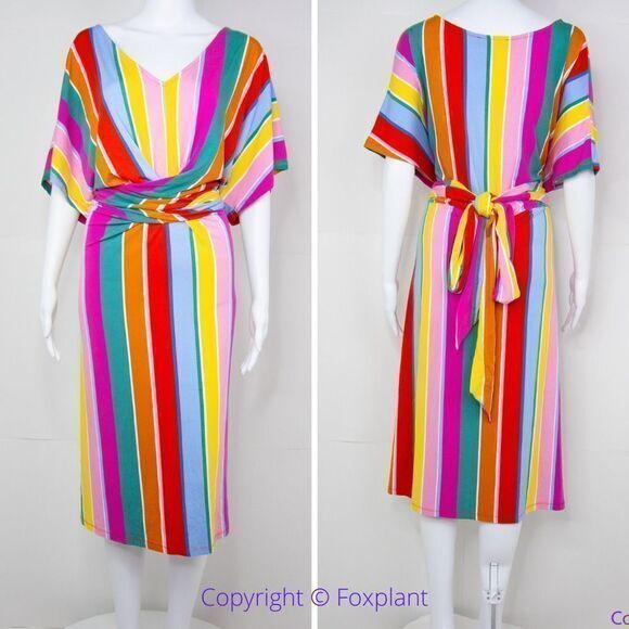 NEW Eloquii‎ Rainbow Wrap Around Dress, size 18 - Picture 2 of 16